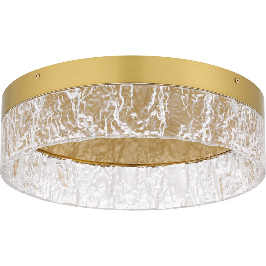 Vistaria LED Flush Mount, Gold/Clear Textured Acrylic