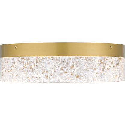 Vistaria LED Flush Mount, Gold/Clear Textured Acrylic