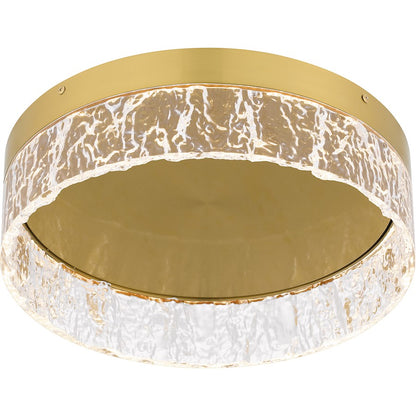 Vistaria LED Flush Mount, Gold/Clear Textured Acrylic