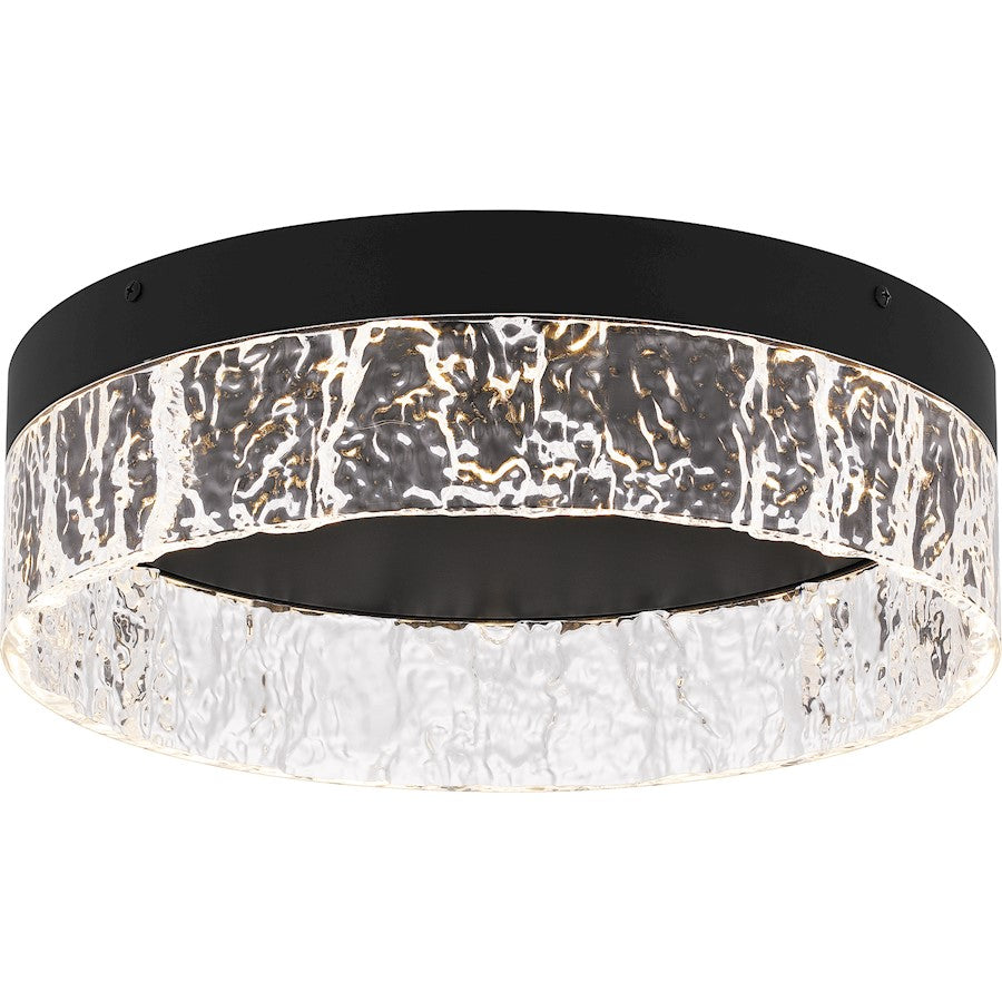 Quoizel Vistaria LED Flush Mount, Black/Clear Textured Acrylic - QFL6763MBK