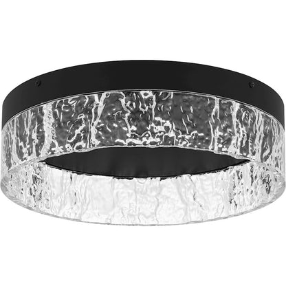 Vistaria LED Flush Mount, Black/Clear Textured Acrylic