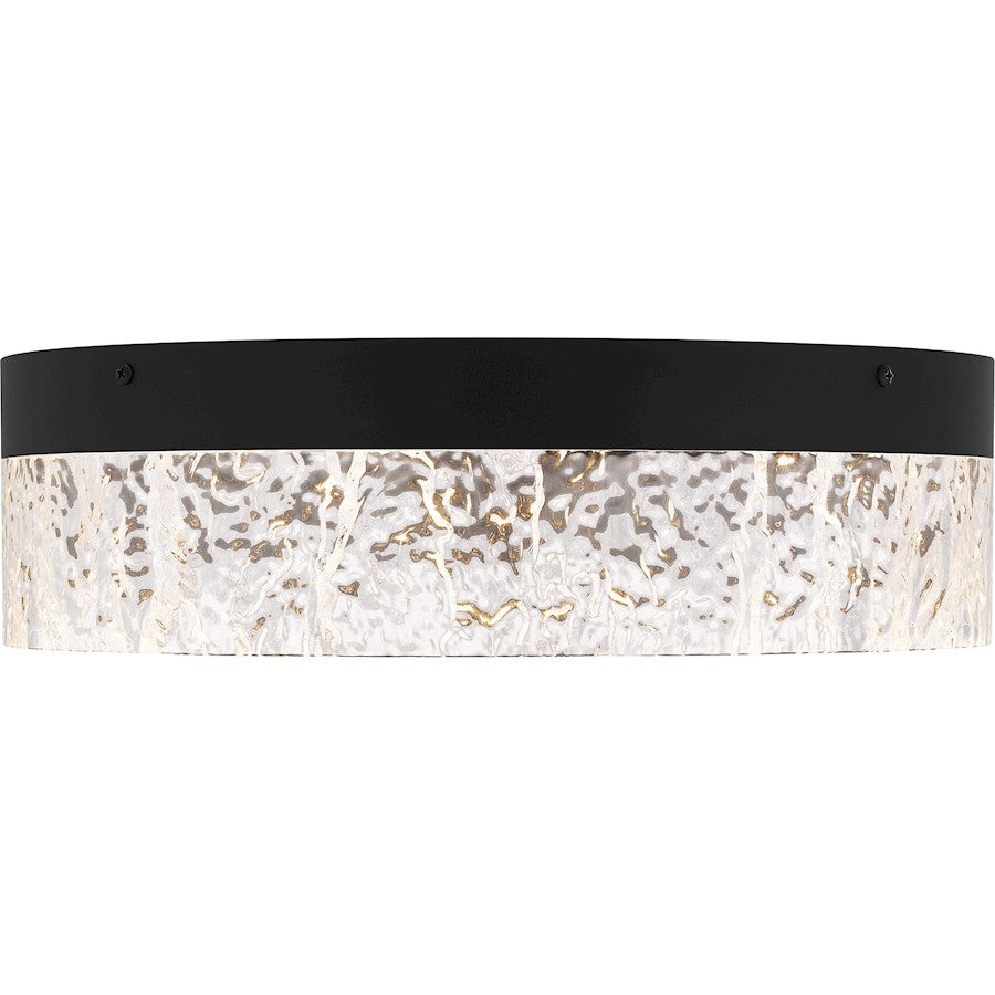 Vistaria LED Flush Mount, Black/Clear Textured Acrylic