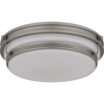 Grafton 3Light Flush Mount, Antique Nickel/Opal Etched Glass