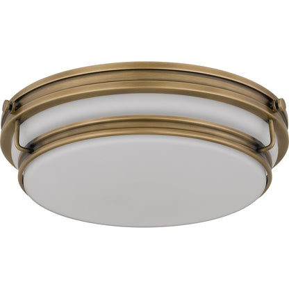 Grafton 3Lt Flush Mount, Weathered Brass/Opal Etched