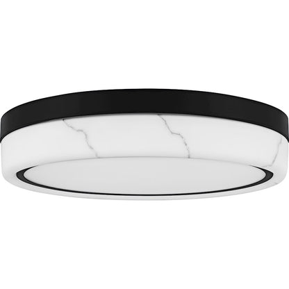 Gasper Light Flush Mount, Matte Black/Alabaster Glass