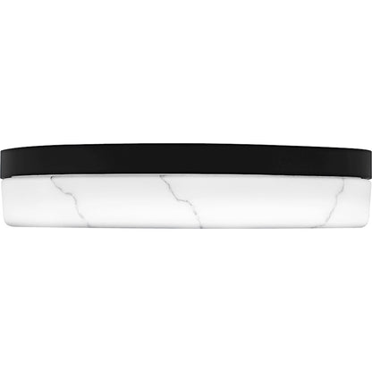 Gasper Light Flush Mount, Matte Black/Alabaster Glass