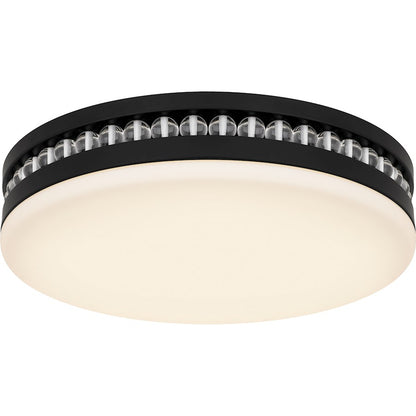 Quoizel Carey Light Flush Mount, Matte Black/Opal Etched Glass - QFL6785MBK
