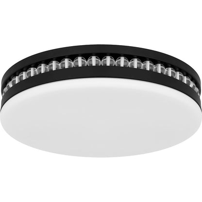 Carey Light Flush Mount, Matte Black/Opal Etched Glass