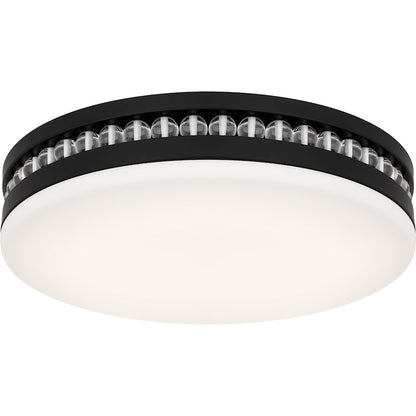 Carey Light Flush Mount, Matte Black/Opal Etched Glass