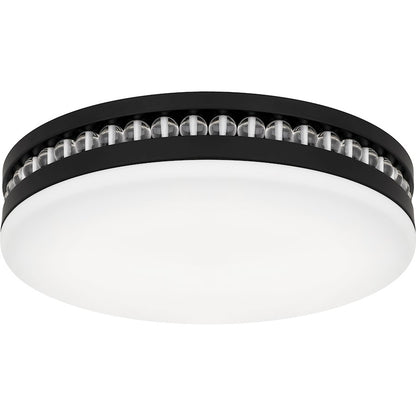 Carey Light Flush Mount, Matte Black/Opal Etched Glass