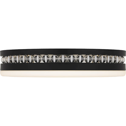 Carey Light Flush Mount, Matte Black/Opal Etched Glass