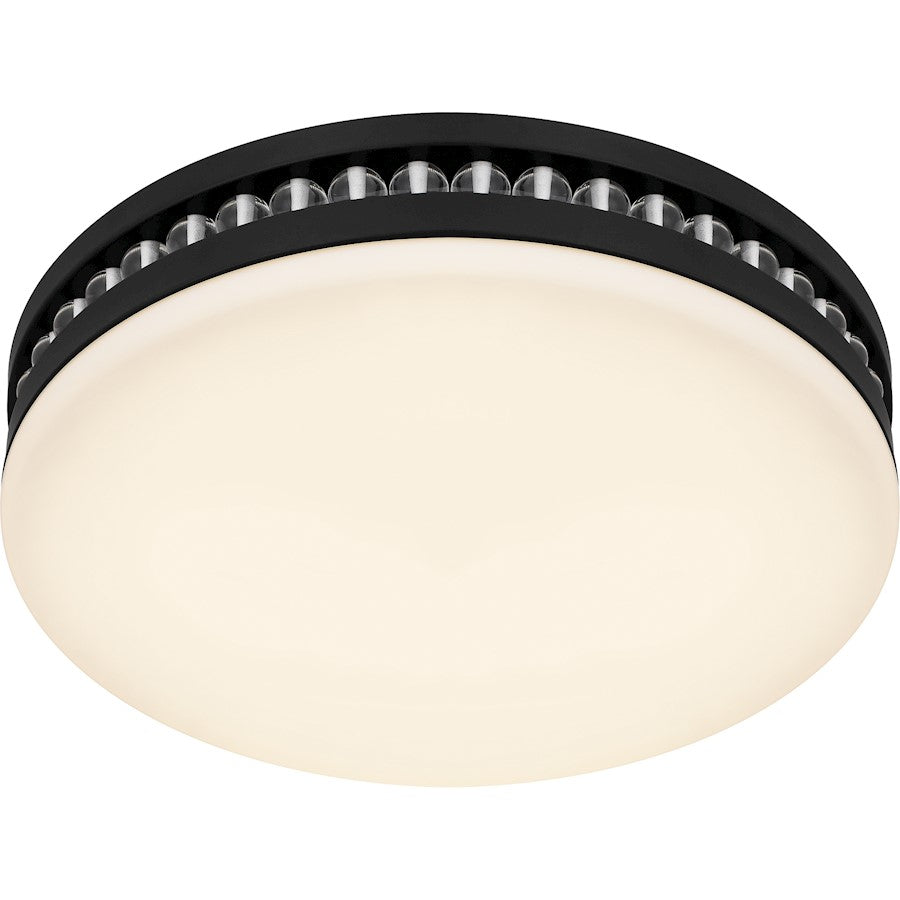 Carey Light Flush Mount, Matte Black/Opal Etched Glass