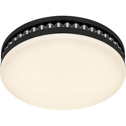 Carey Light Flush Mount, Matte Black/Opal Etched Glass