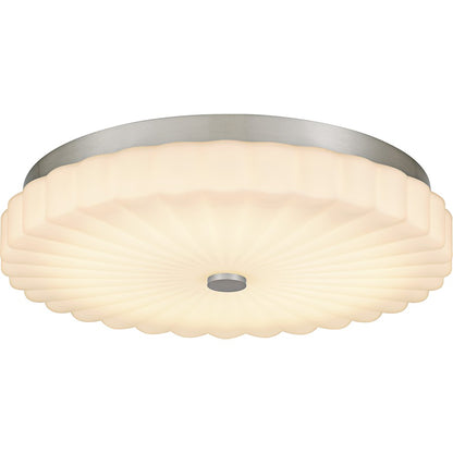 Quoizel Cherbury Lt Flush Mount, Nickel/Opal Etched Ribbed - QFL6787BN