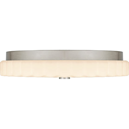 Cherbury Lt Flush Mount, Nickel/Opal Etched Ribbed