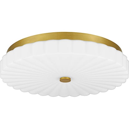 Cherbury Lt Flush Mount, Gold/Opal Etched Ribbed