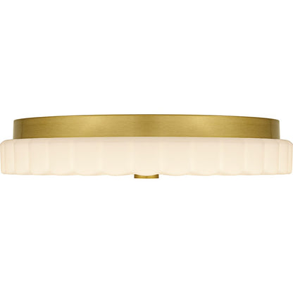 Cherbury Lt Flush Mount, Gold/Opal Etched Ribbed