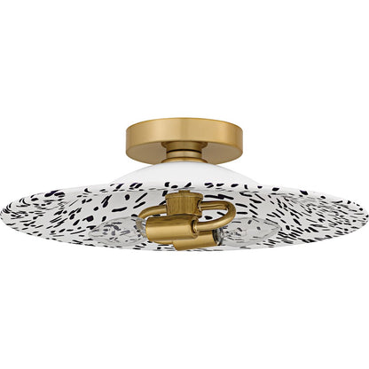 Indigo 2Light 16" Flush Mount, Light Gold Blue/Metal