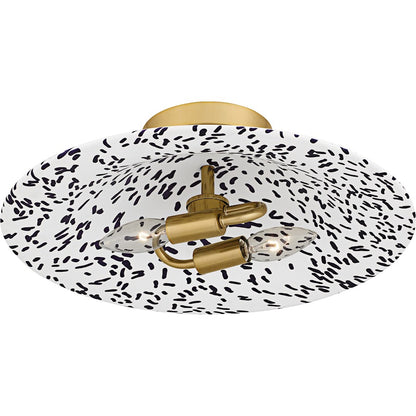 Indigo 2Light 16" Flush Mount, Light Gold Blue/Metal