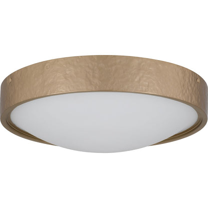 Grendelle 3Lt Flush Mount, Bronze Gold/Etched Painted White
