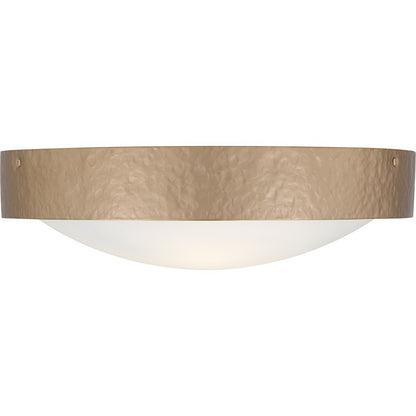Grendelle 3Lt Flush Mount, Bronze Gold/Etched Painted White