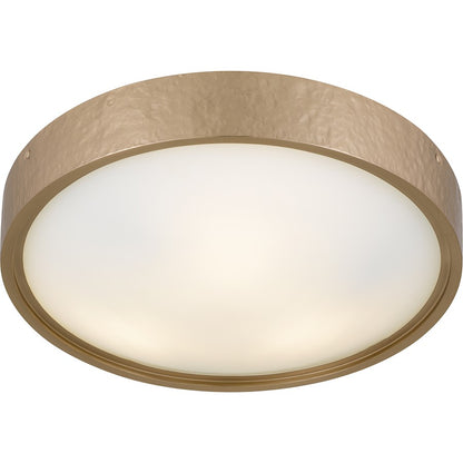 Grendelle 3Lt Flush Mount, Bronze Gold/Etched Painted White