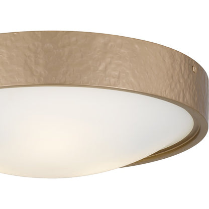 Grendelle 3Lt Flush Mount, Bronze Gold/Etched Painted White
