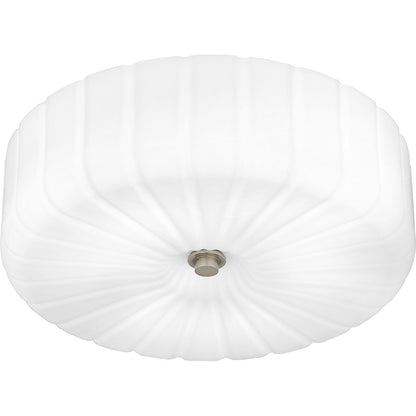 Oberman 3Lt Flush Mount, Black/Opal Etched Ribbed