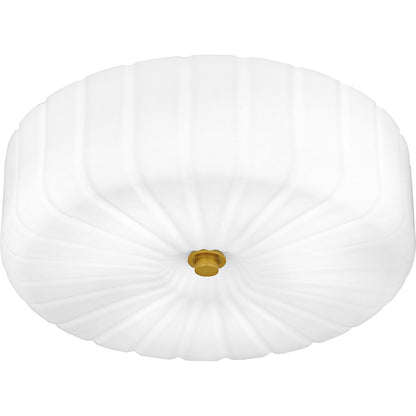 Oberman 3Lt Flush Mount, Black/Opal Etched Ribbed