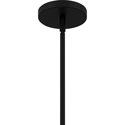 Hollis 1Light Pendant, Matte Black/Clear Water Glass