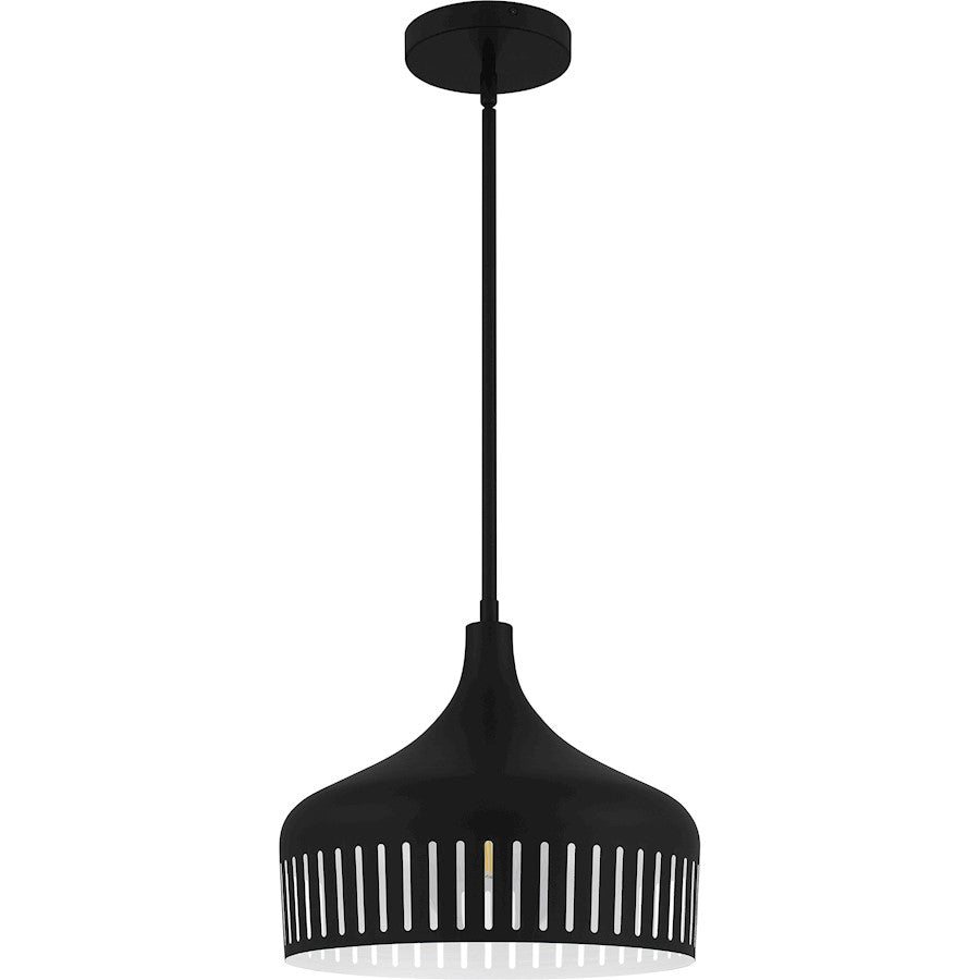 Keagan 1 Light Pendant, Matte Black/Metal