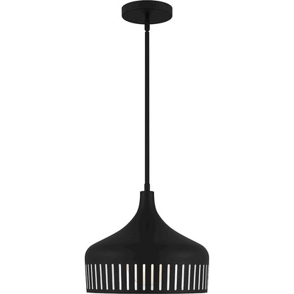 Keagan 1 Light Pendant, Matte Black/Metal