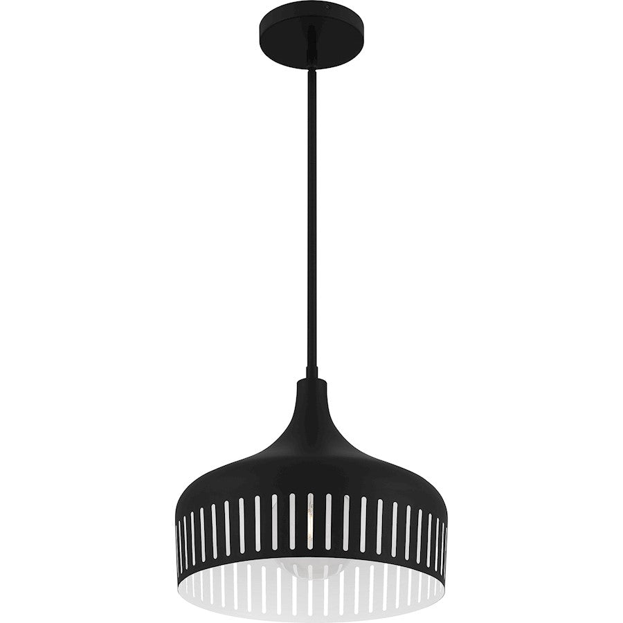 Keagan 1 Light Pendant, Matte Black/Metal