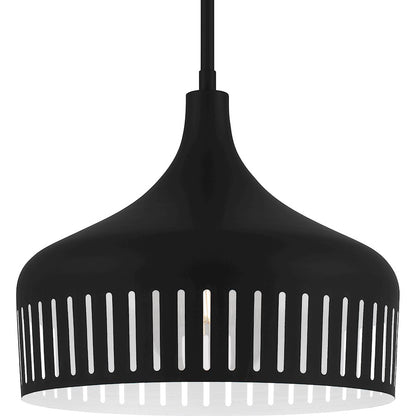 Keagan 1 Light Pendant, Matte Black/Metal