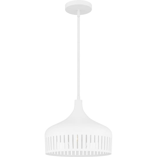 Quoizel Keagan 1 Light Pendant, Matte White/Metal - QP6208W