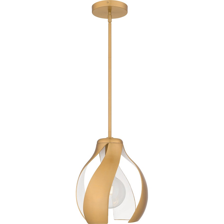 Kiko 1 Light Pendant, Brushed Weathered Brass/Metal