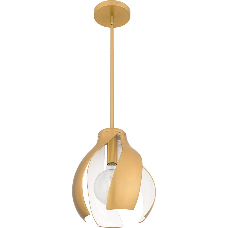 Kiko 1 Light Pendant, Brushed Weathered Brass/Metal