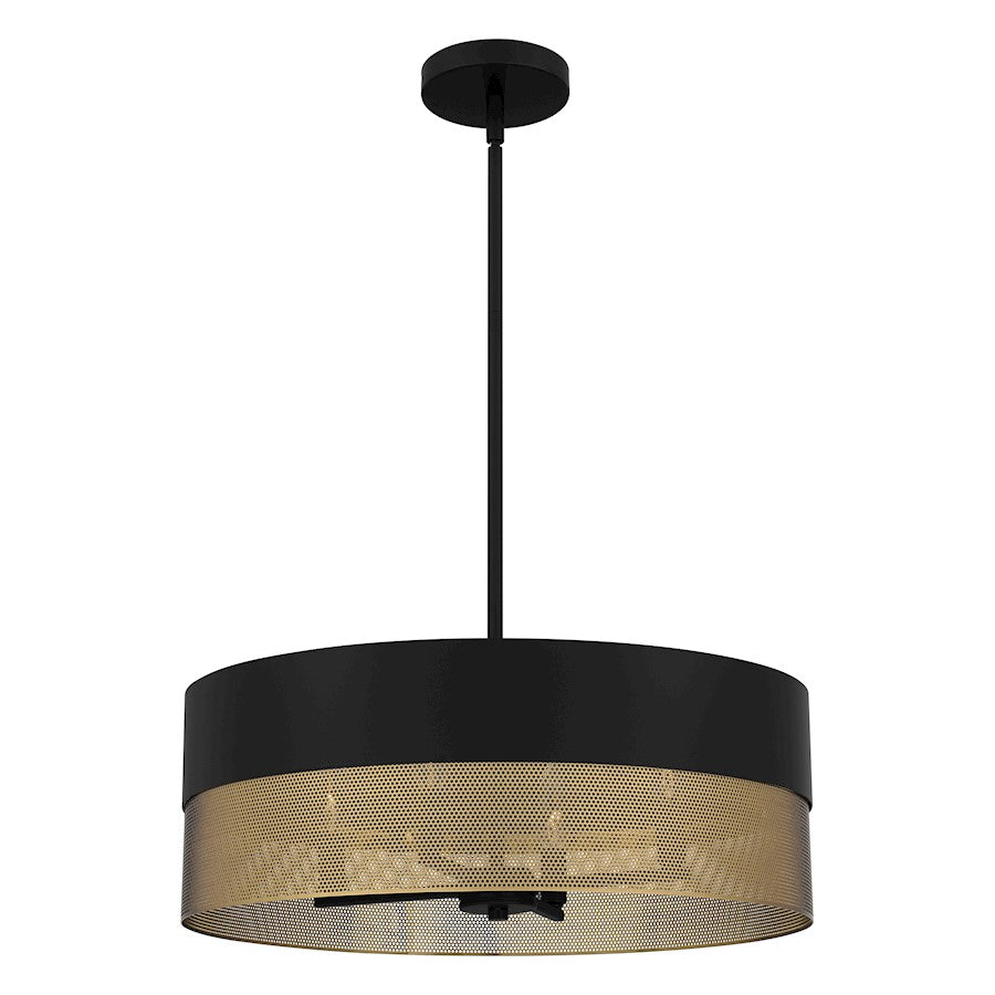 Quoizel Alani 4 Light Pendant, Matte Black/Metal - QP6740MBK