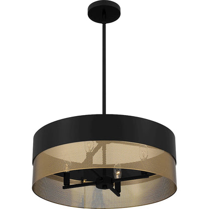 Alani 4 Light Pendant, Matte Black/Metal