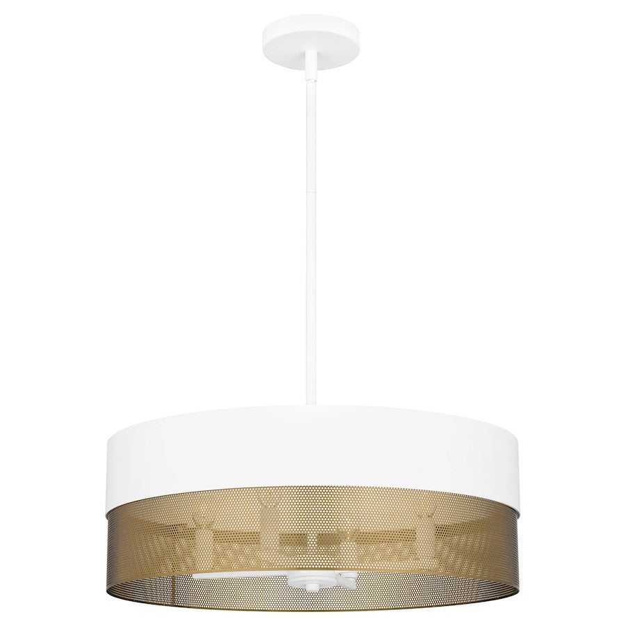 Quoizel Alani 4 Light Pendant, Matte White/Metal - QP6740W