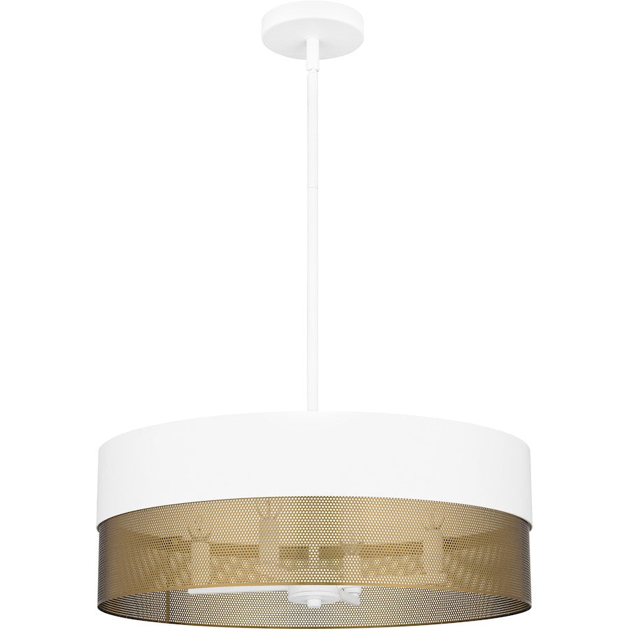 Alani 4 Light Pendant, Matte White/Metal