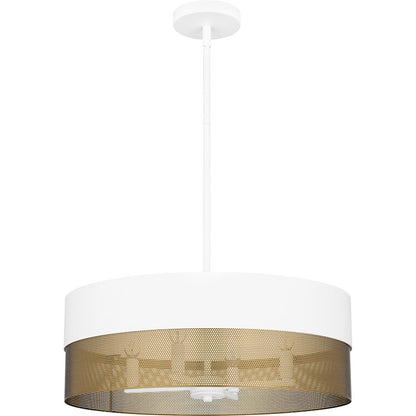 Alani 4 Light Pendant, Matte White/Metal