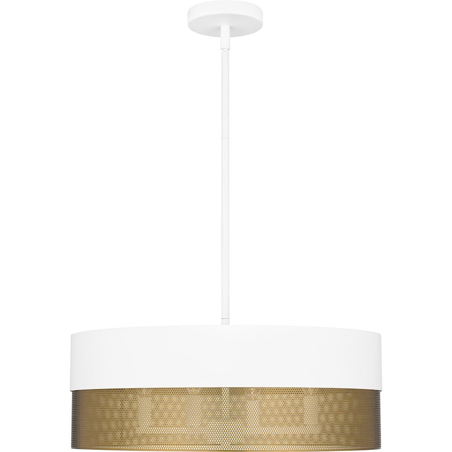 Alani 4 Light Pendant, Matte White/Metal