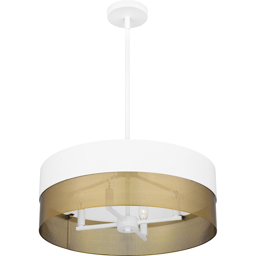 Alani 4 Light Pendant, Matte White/Metal