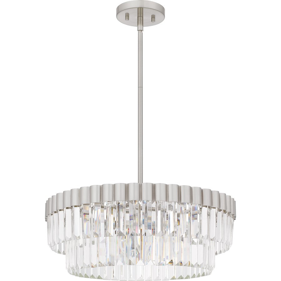 Starlight 4 Light Pendant, Brushed Nickel/Clear Crystal Glass