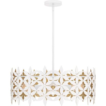 Piper 4 Light Pendant, Matte White/Metal