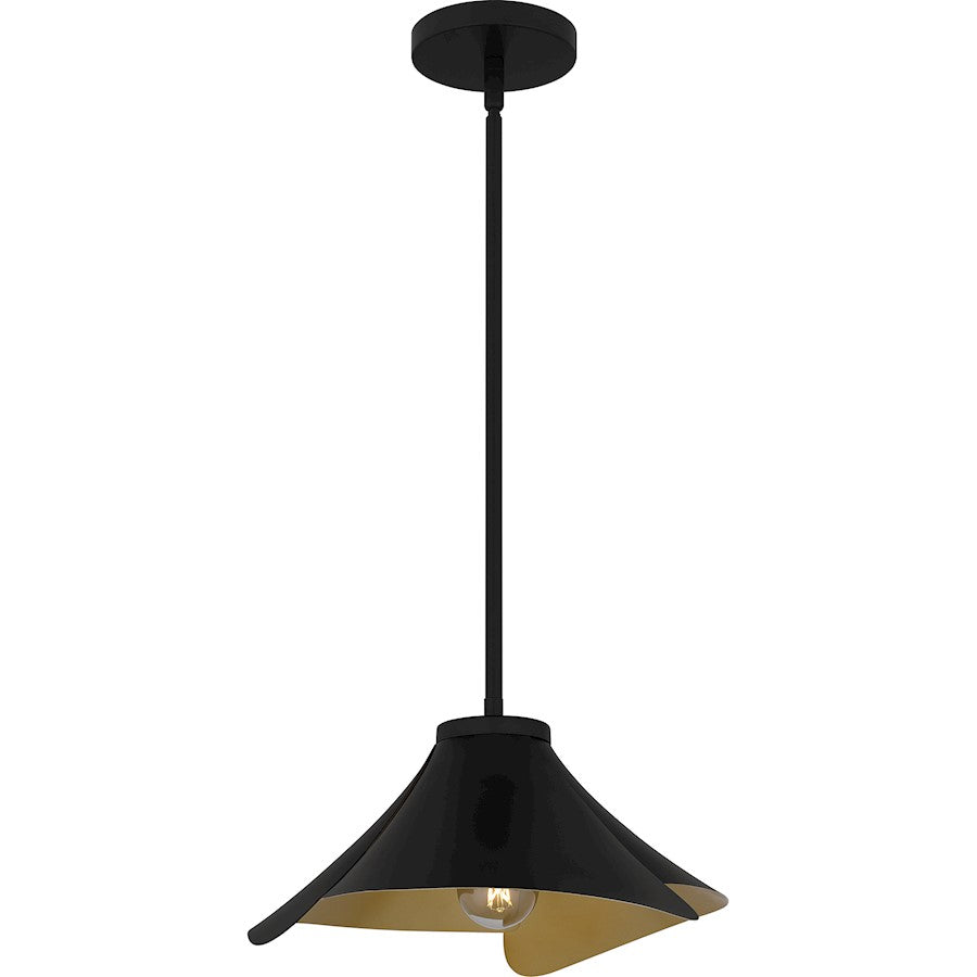 Quoizel Wisp 1 Light Pendant, Matte Black/Metal - QP6747MBK