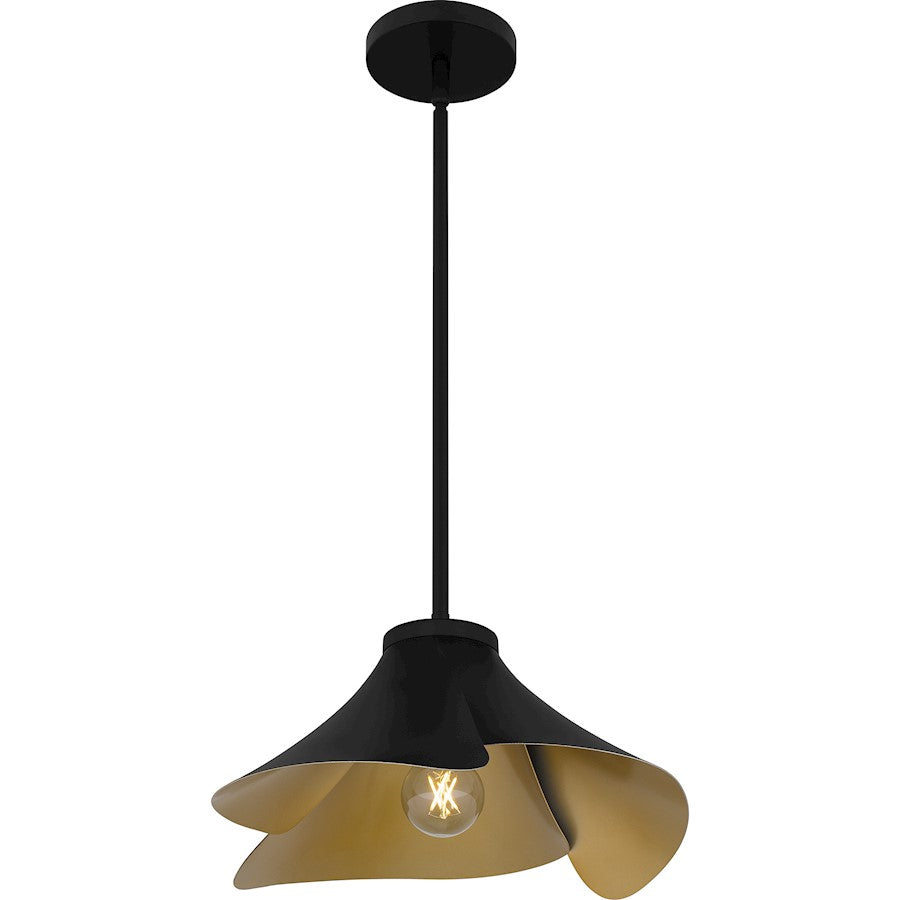 Wisp 1 Light Pendant, Matte Black/Metal