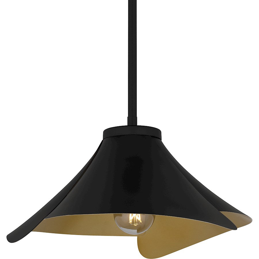 Wisp 1 Light Pendant, Matte Black/Metal