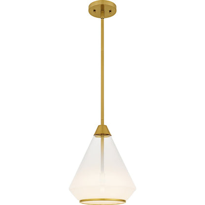 Quoizel Haze 1Light Mini Pendant, Brushed Gold/Clear Ombre Glass - QP6750BRG